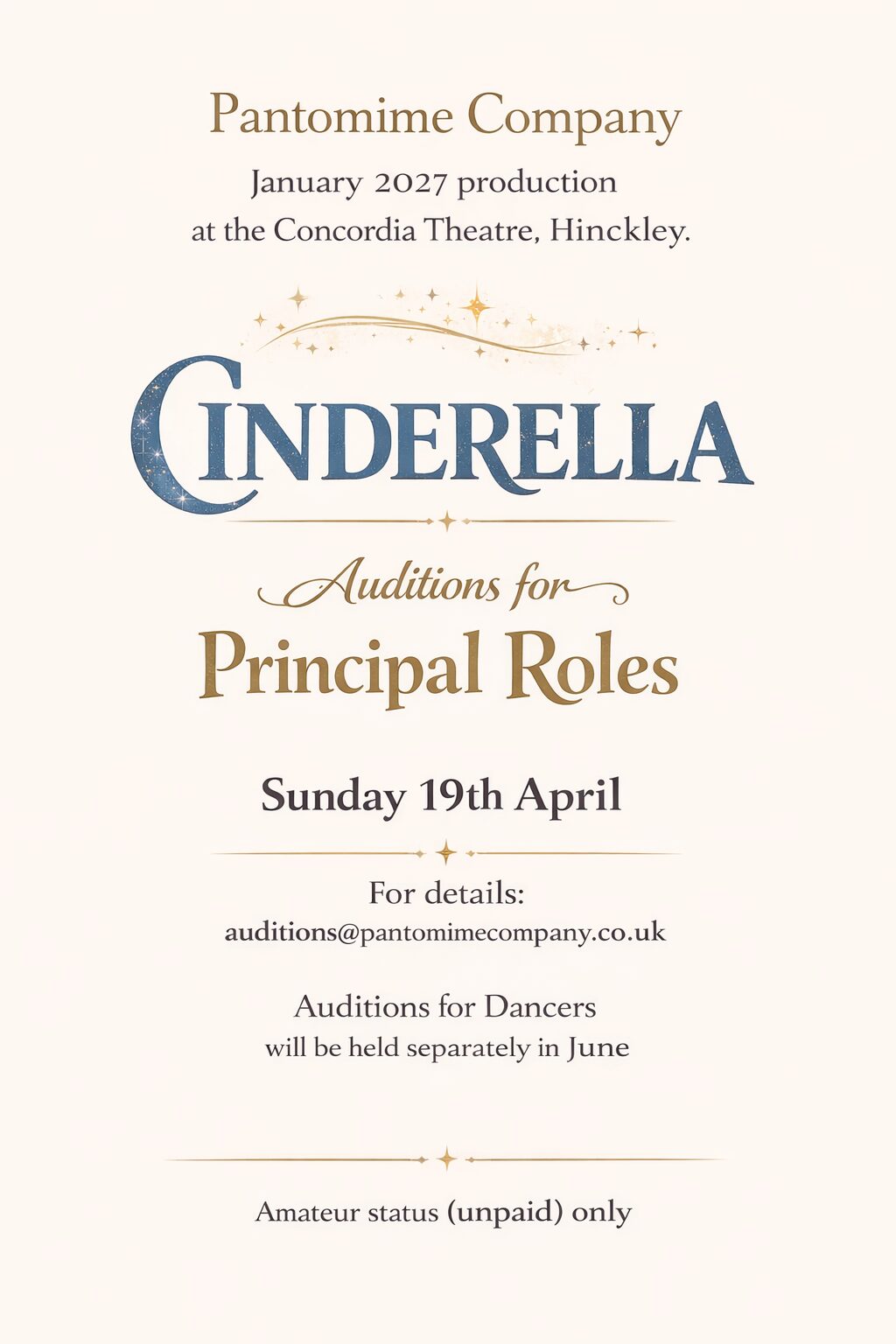 Cinderella Audition Notice